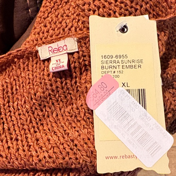 Reba Terracotta Fringe Cardigan - Picture 3 of 4